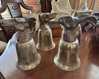 Vintage Animal Head Stirrup Cups (Horse, Dog, Rabbit)