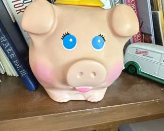 Assorted Plush Toys and Fisher-Price Piggy Bank