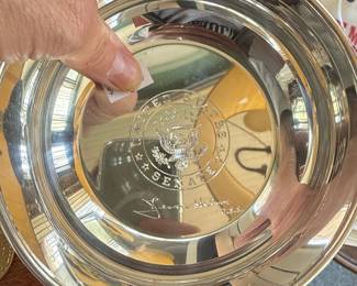 United States Senate Sterling Silver Presentation Dish - Sam Nunn