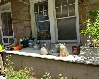 Vintage Cast Stone Pig Figurines