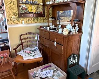 Tiger Oak Sideboard with Mirror