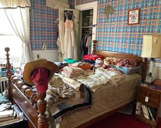 Vintage Wooden Spool Bed Frame