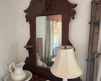 Victorian Walnut Dresser with Mirror