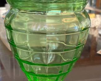 Green depression covered jar