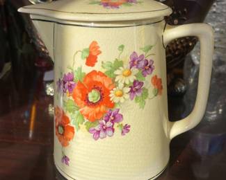 Old covered buttermilk pitcher