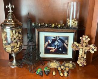 Wine Cork Decor Collection with Framed Art and Accent Pieces