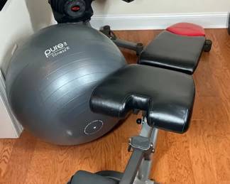 Home Gym Fitness Bundle with Adjustable Bench, Dumbbells, and Stability Ball