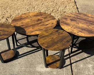 Set Of 4 RusticStyle Occasional Tables