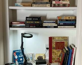 Books, Desk Lamp, and Office Accessories