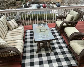 Wicker Outdoor Seating Patio Set And Decor 
