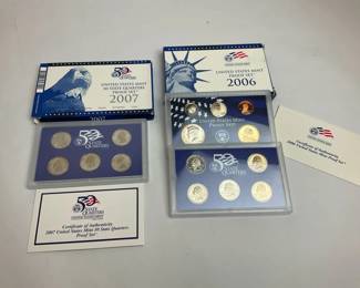 US Mint Proof Sets 2006, 2007 Quarters Only 