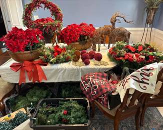 Large Holiday Dcor Assortment with Faux Florals, Wreaths, and Seasonal Accents
