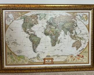 Framed National Geographic World Map