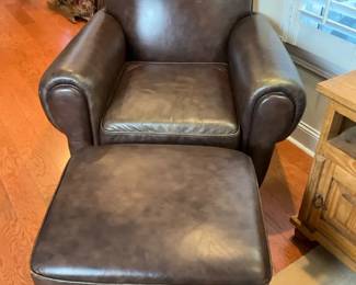 Dark Brown Chair And Ottoman 
