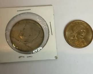 Liberty Kennedy Half Dollar 1964 And Sacagawea Coin 