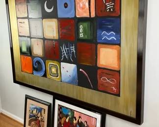 Abstract Painting With Additional Prints 