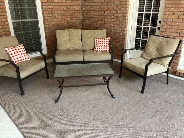Outdoor Aluminum 4-piece set with cushions. $450 