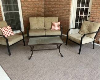 Outdoor Aluminum 4-piece set with cushions. $450