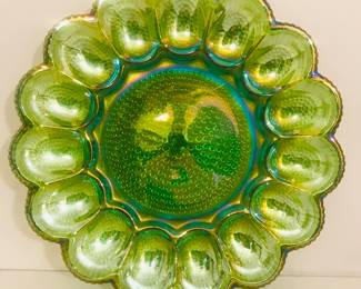 Green Luster Egg Plate 