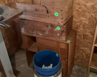 Wood boxes.