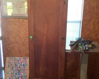 Hand made tall cabinet. Great for storage, in kitchen or bath,