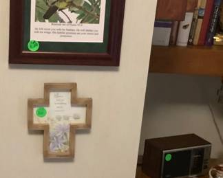 Bird picture with cross.