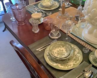 More sitting on the beautiful Mahogany antique table with the beautiful crystal.
