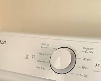 The dryer controls. Large tub is large.