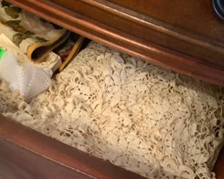 Handmade lace table cloth.