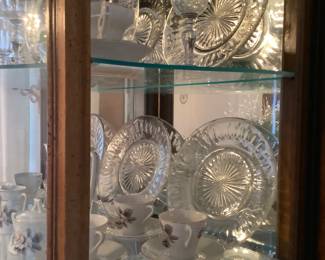 Crystal in curio cabinet.