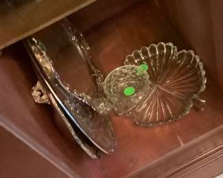 Silver serving pieces,