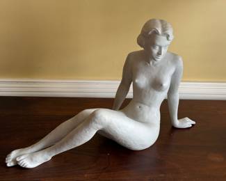 “The Croucing” female nude figurine designed by Fritz Klimsch for Rosenthal