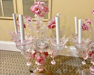 Murano style candelabra lamps 