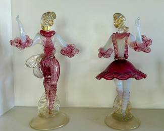 Marino glass figurine dancing couple 