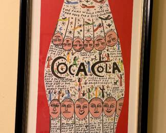 Howard Finster Coca Cola signed art 