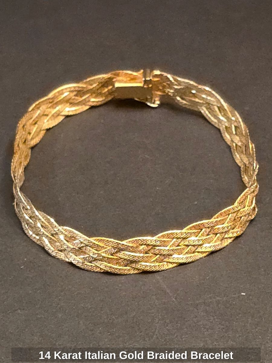 14 Karat Italian Gold Braided Bracelet