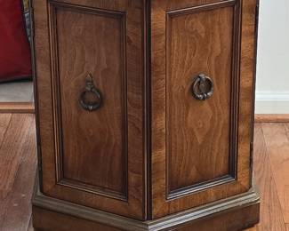 Ethan Allen Classic Manor Solid Maple Hexagonal Accent Table with Cabinet