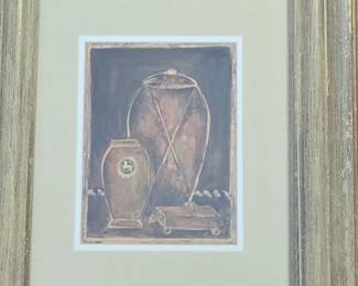 Framed Still Life Print of Vases and Box