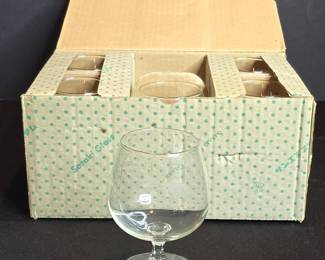 Princess House Heritage Brandy Snifter Set with Wheat Etching