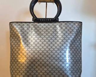 Celine Vintage Macadam Print PVC Tote Bag