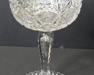 American Brilliant Cut Glass Footed Compote