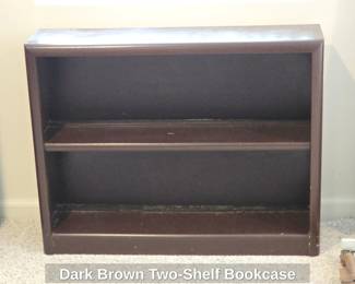 Dark Brown TwoShelf Bookcase