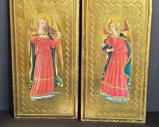 Lillian Vernon Angel Musician Plaques Violin and Cymbals