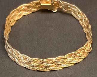 14 Karat Italian Gold Braided Bracelet
