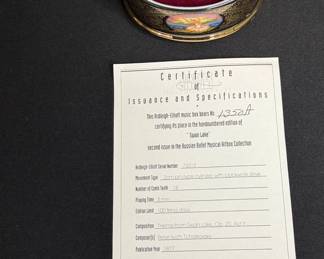 Ardleigh Elliott Sons Swan Lake Limited Edition Music Box