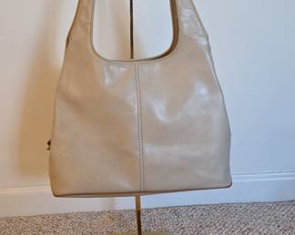 Nine West Beige Leather Hobo Handbag
