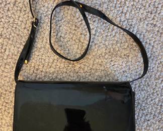 Vintage Andre "Ande" Black Patent Leather Clutch or Shoulder Bag