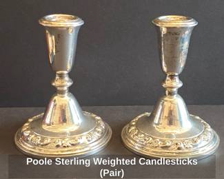 Poole Sterling Weighted Candlesticks Pair