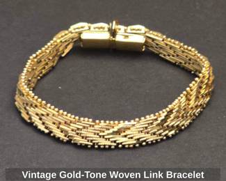 Vintage GoldTone Woven Link Bracelet
