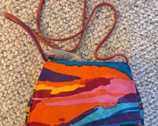 Vintage s Life Stride Abstract Print Clutch Purse